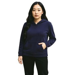 J Jill Hoodie Navy Blue Cotton Pullover  Sweatshirt Top Women’s Medium